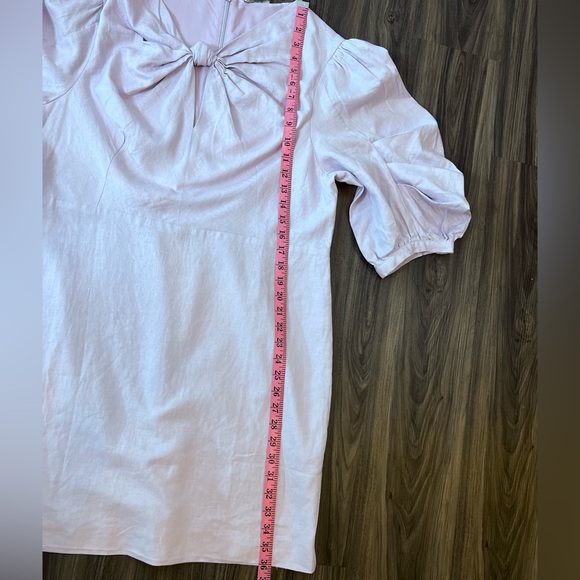 EUC FARM RIO V-Neck Mini Dress. Lavender Linen Blend. 3/4 Puffed Sleeve. SZ:XL - Picture 8 of 15